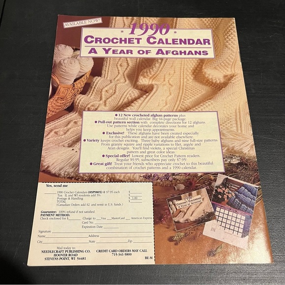 VTG 80’s Crochet Patterns by Herrschners Magazine July/Aug 1989 ~ 17 Projects - Picture 3 of 5